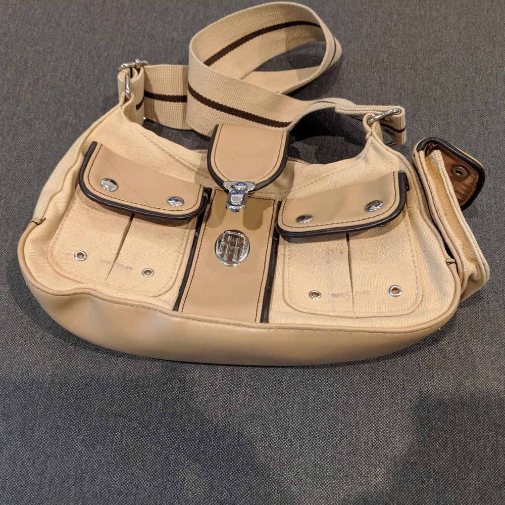 BOGO Tan Shoulder Bag 10.5"L x 5"H x 3"W